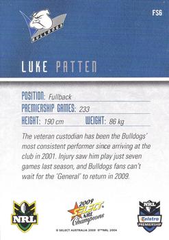 2009 Select NRL Champions - Foiled Signature #FS6 Luke Patten Back
